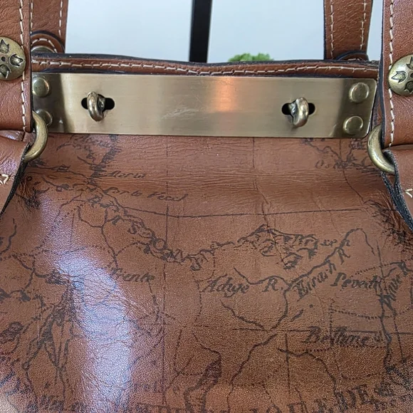 Patricia Nash Benvenuto European Map Tote  100% Full Grain Leather - Picture 4 of 15